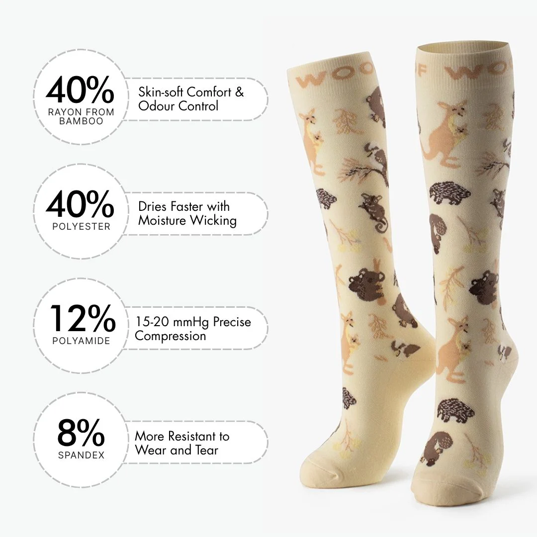 Aussie Natives Bamboo Compression Socks - Image 3