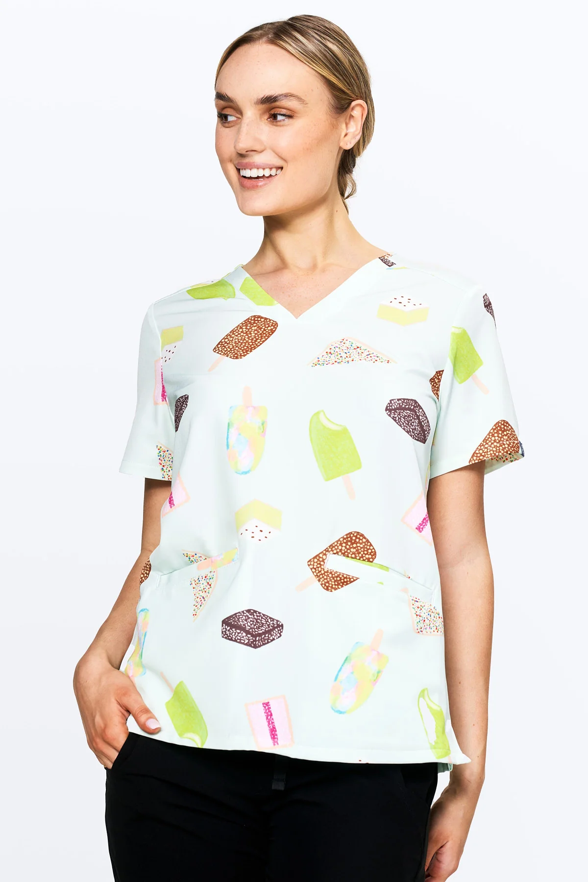Aussie Treats Women’s 3-Pocket Scrub Top