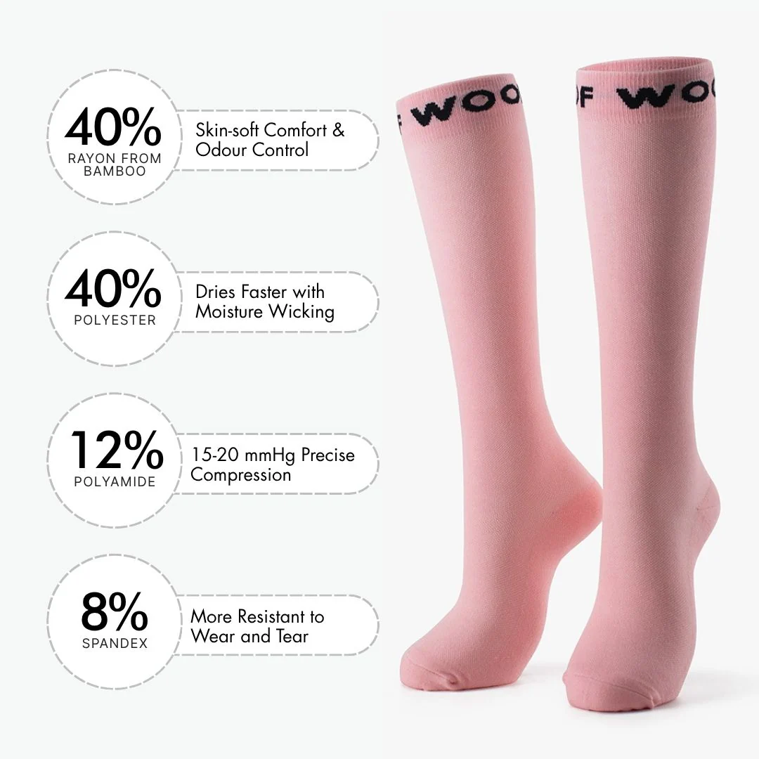 Baby Pink Bamboo Compression Socks - Image 3