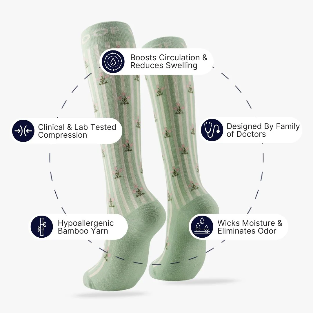 Backyard Blooms Bamboo Compression Socks - Image 3