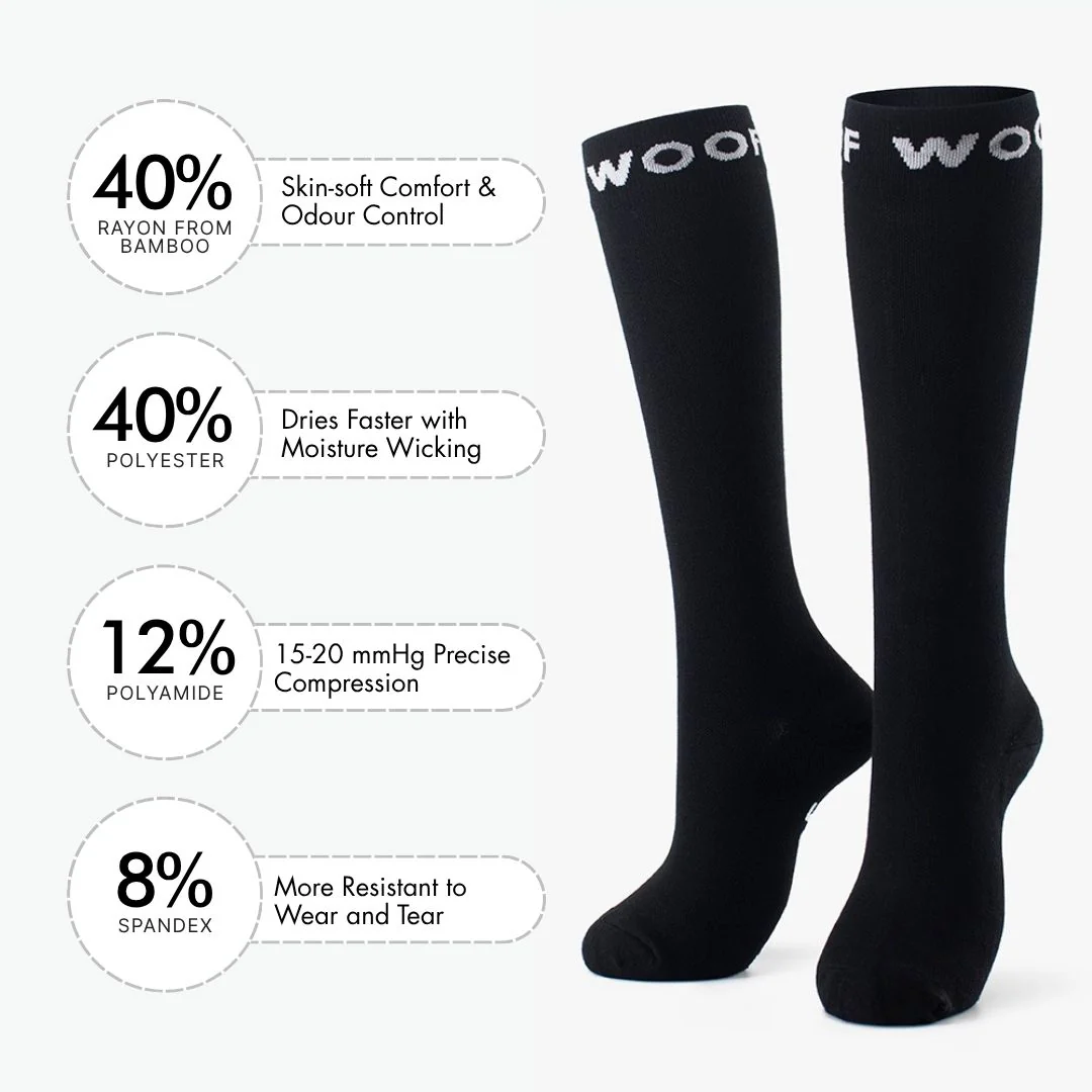 Black Bamboo Compression Socks - Image 3
