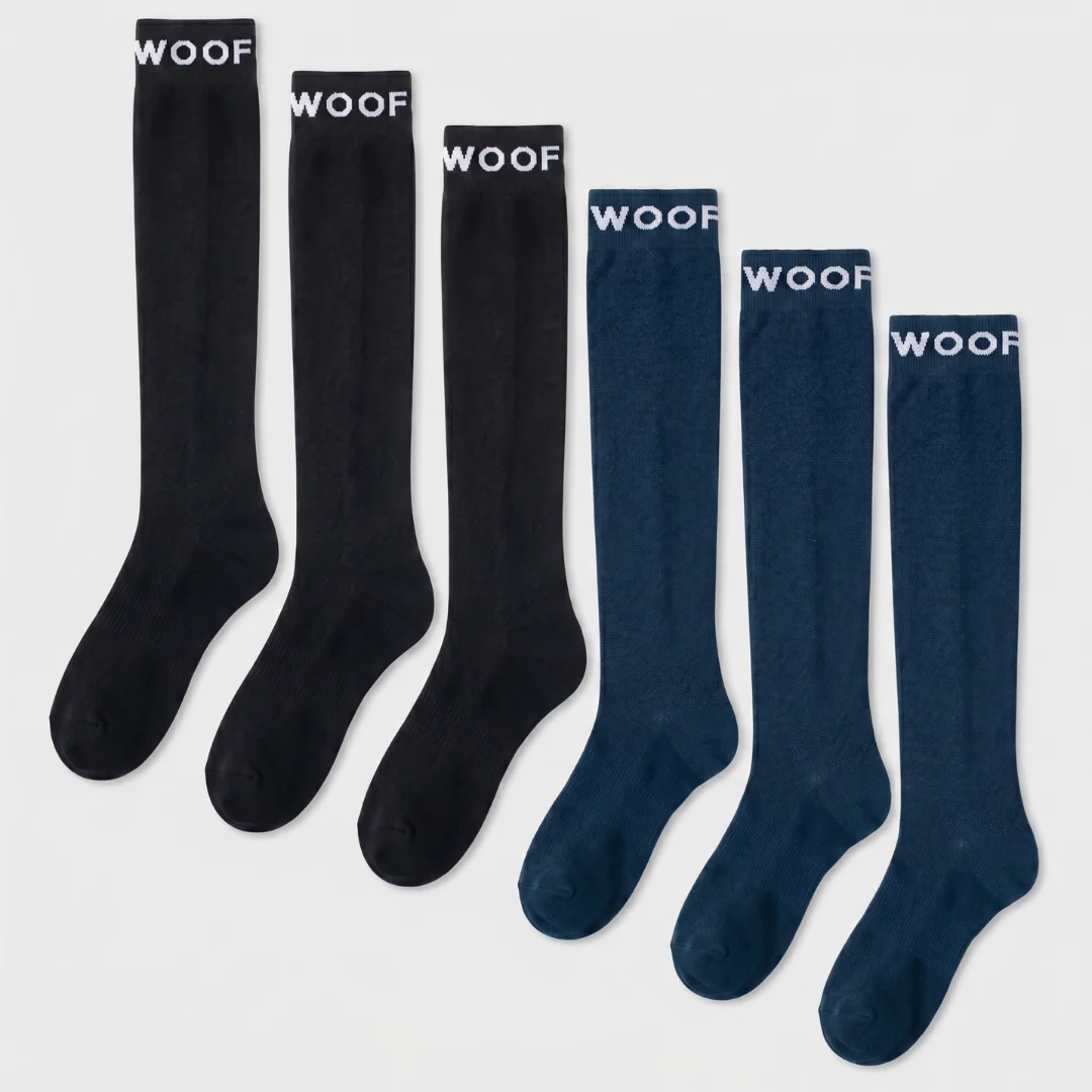 Black & Caribbean Blue Bamboo Compression Socks 6 Pack