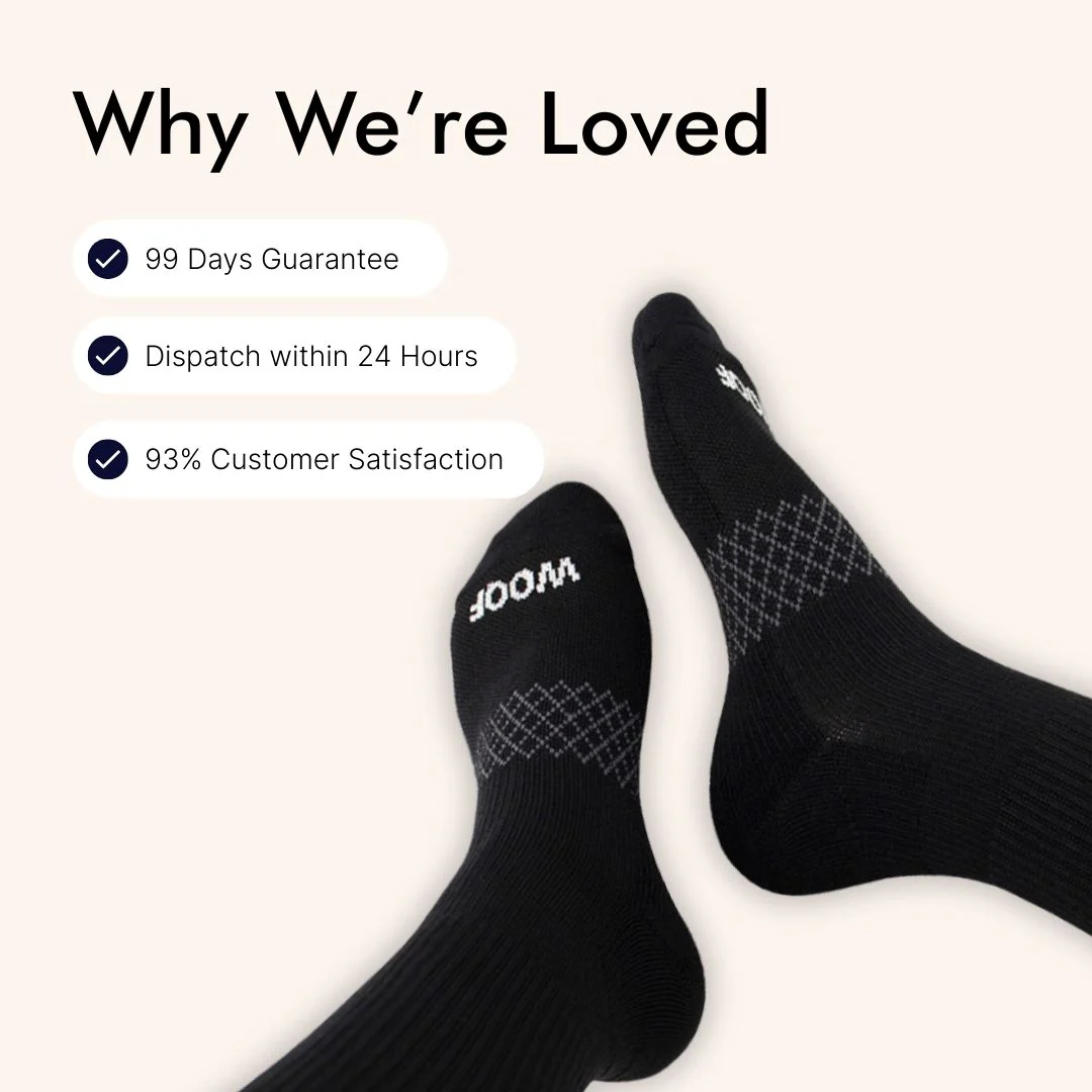 Black Bamboo Crew Compression Socks - Image 7