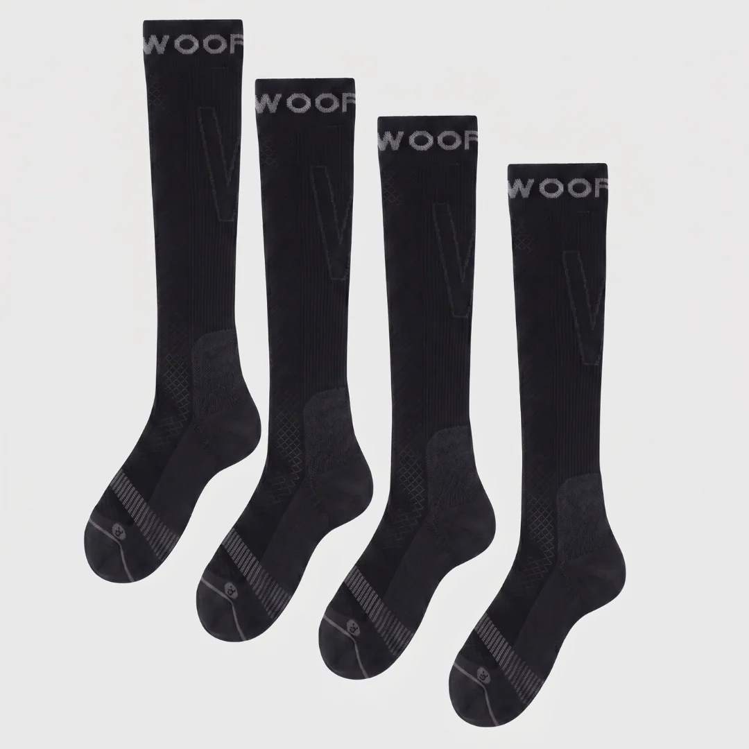 Black Performance Compression Socks 4 Pack