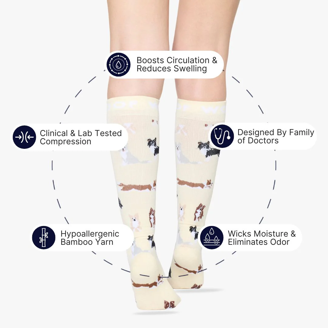 Border Collies Bamboo Compression Socks - Image 2
