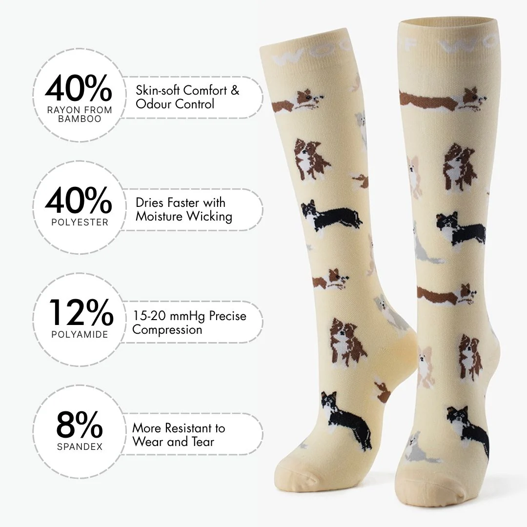 Border Collies Bamboo Compression Socks - Image 3