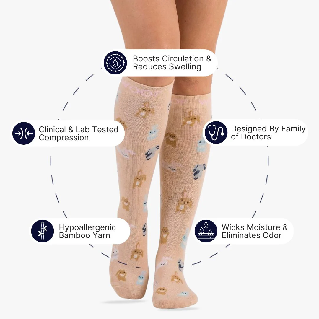 Bunnies Bamboo Compression Socks - Image 2