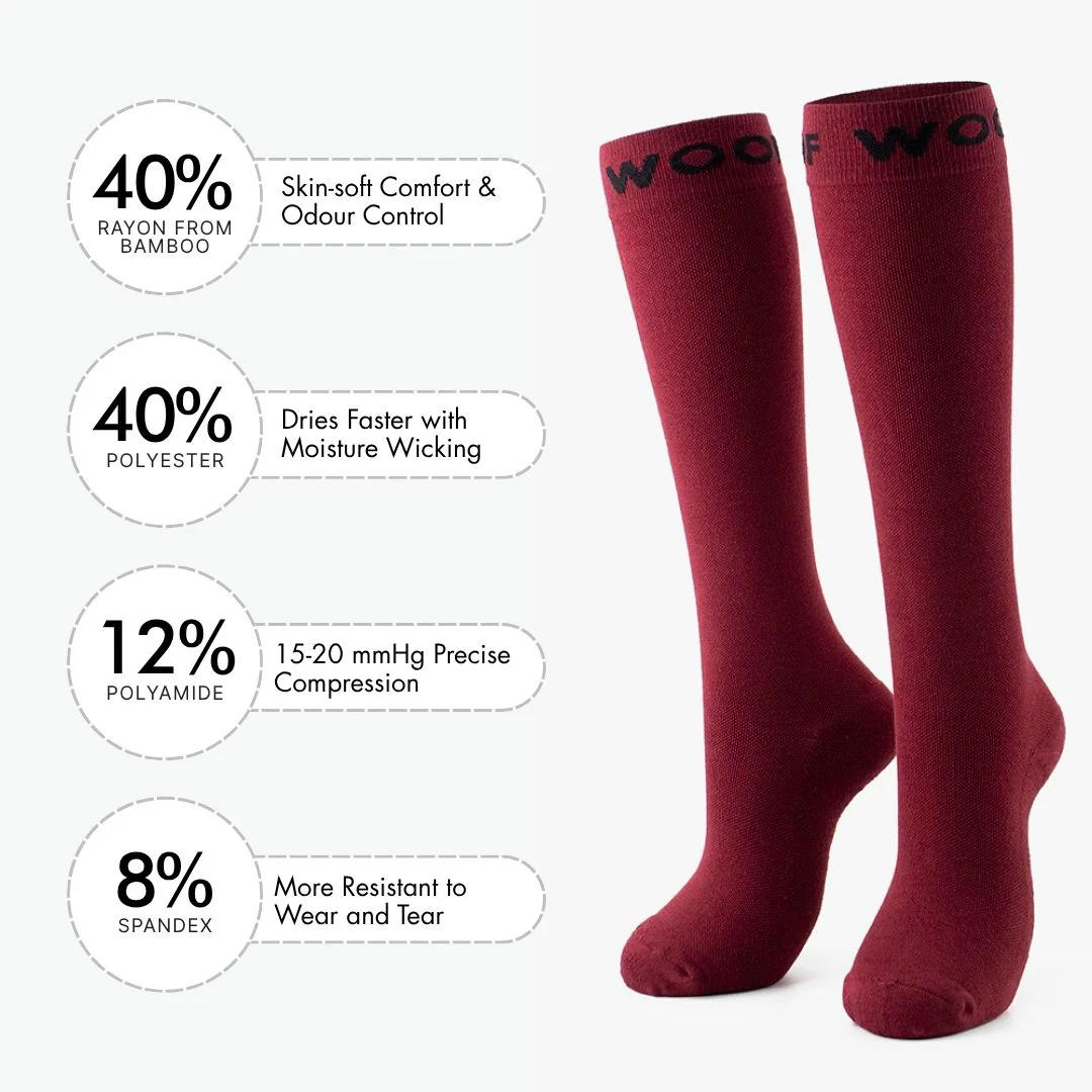 Burgundy Bamboo Compression Socks - Image 3
