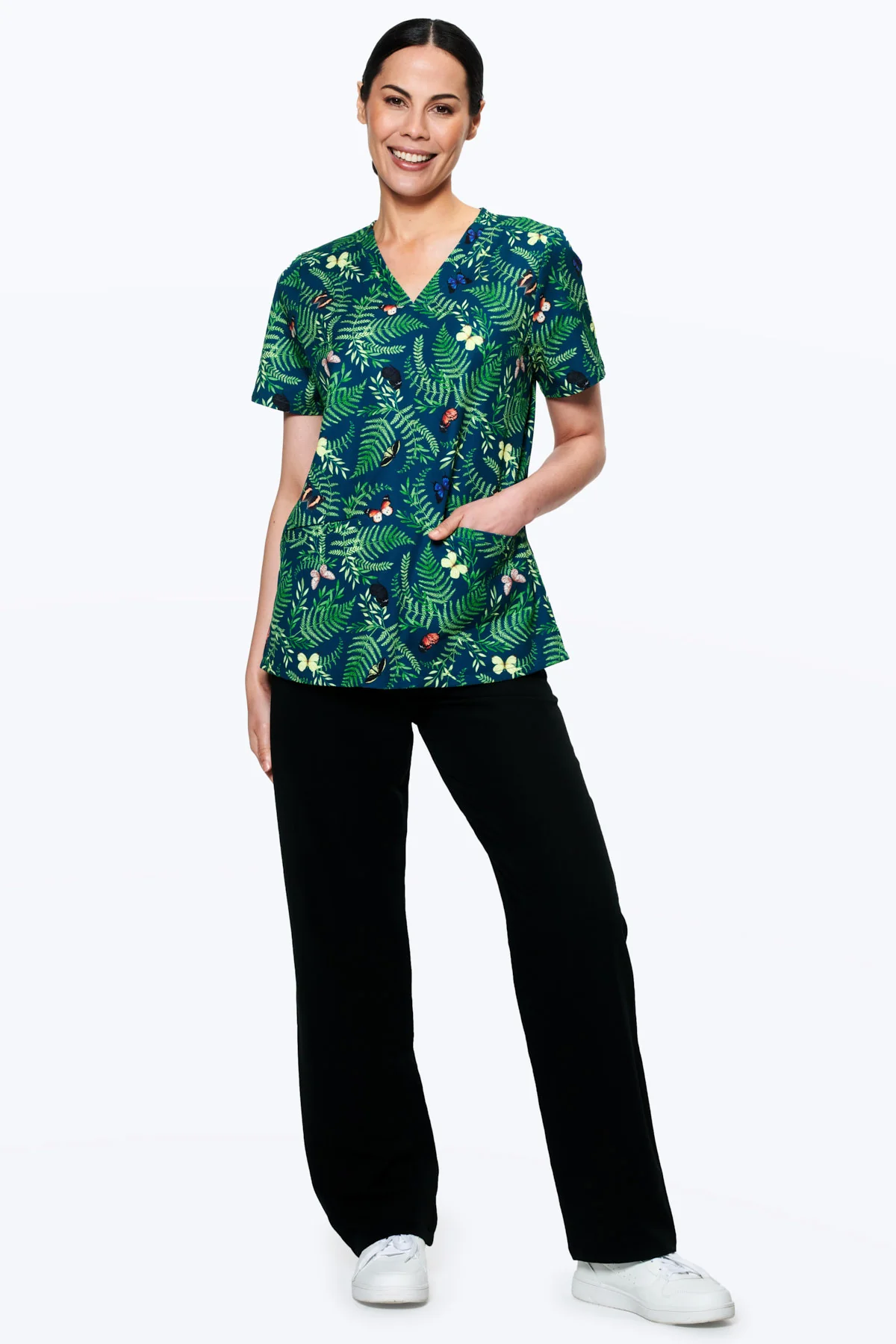 Bushland Butterflies Women’s 3-Pocket Scrub Top - Image 4