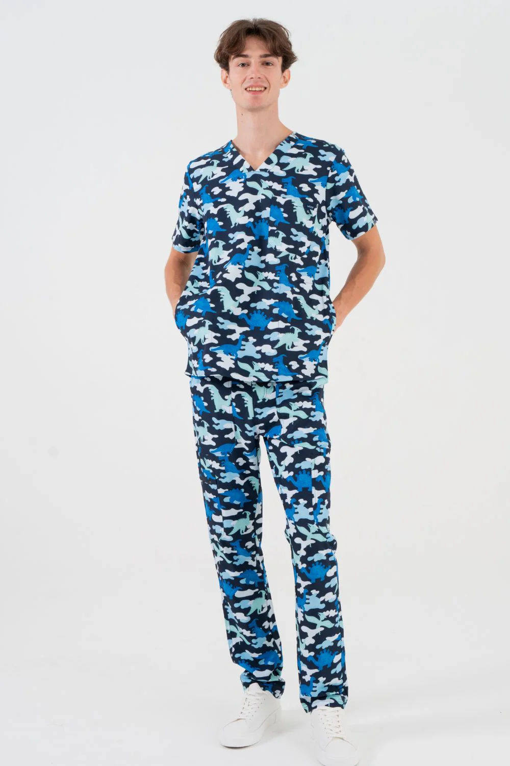 Camosaurus Rex Men’s Cargo Scrub Pants - Image 3