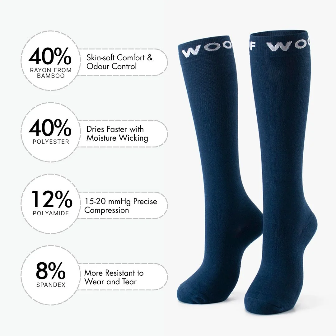 Caribbean Blue Bamboo Compression Socks - Image 3