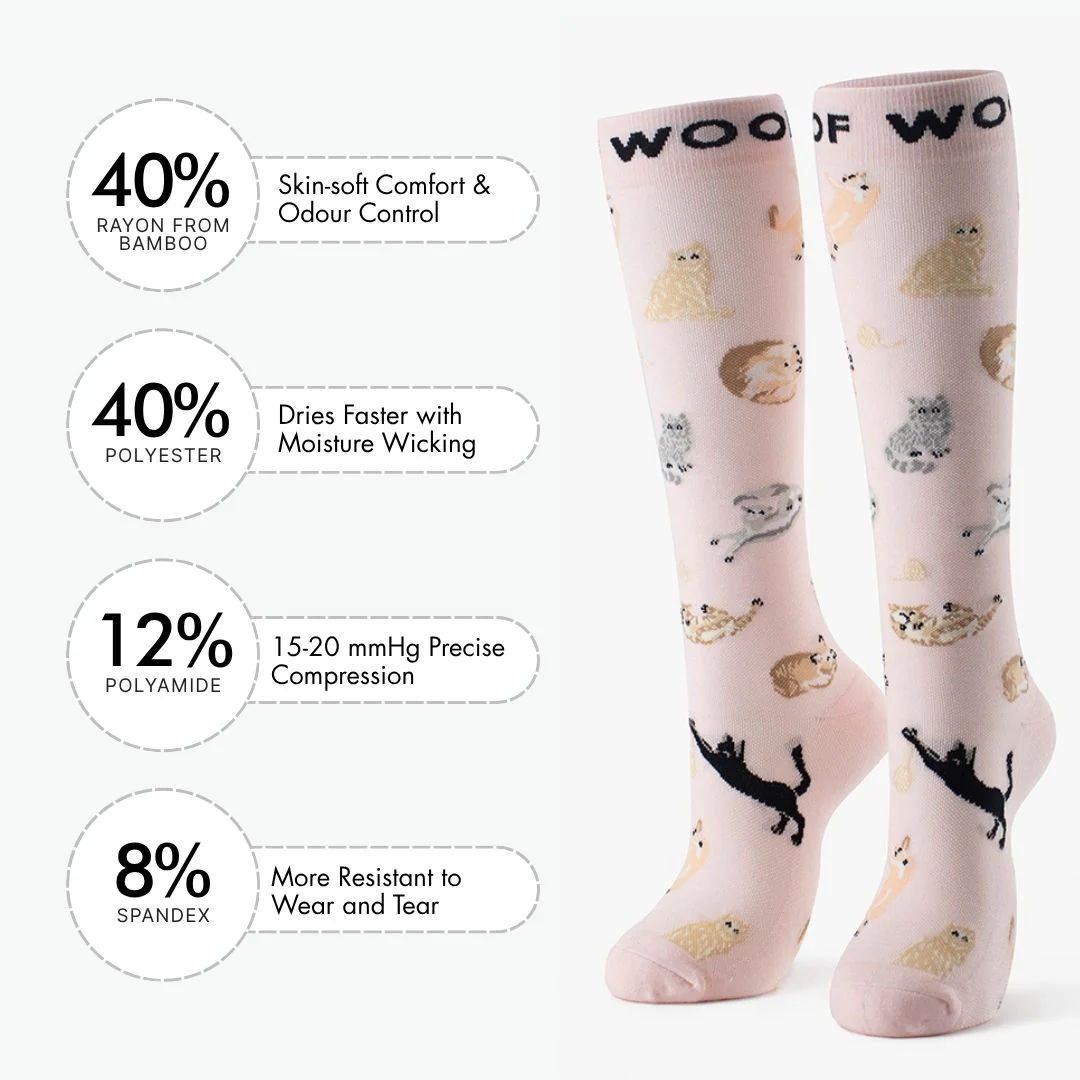 Cats Cats Cats Bamboo Compression Socks - Image 3