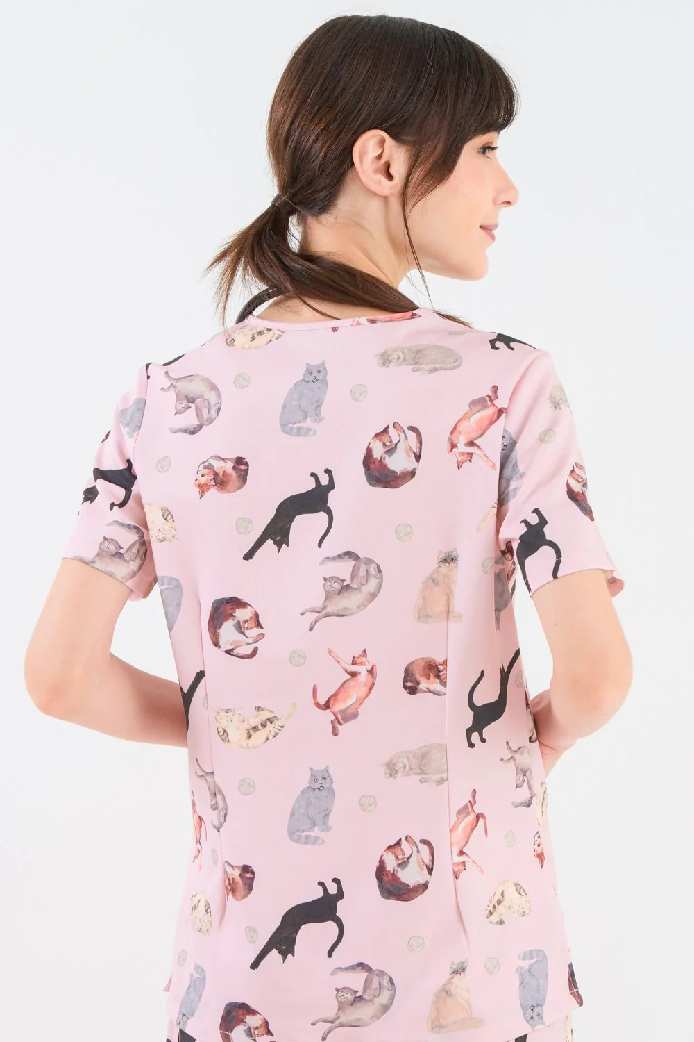 Cats Cats Cats Women’s 3-Pocket Scrub Top - Image 5