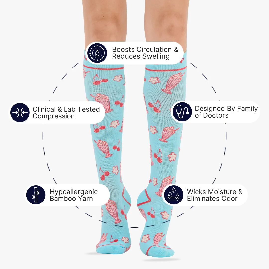 Cherry Milkshake Bamboo Compression Socks - Image 2
