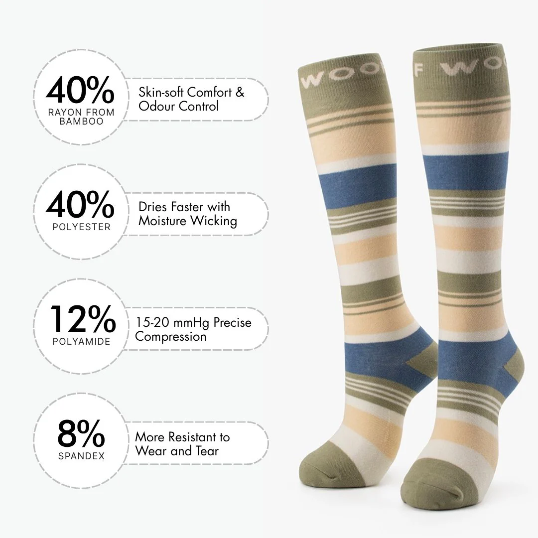 Chill Sunday Stripes Bamboo Compression Socks - Image 3