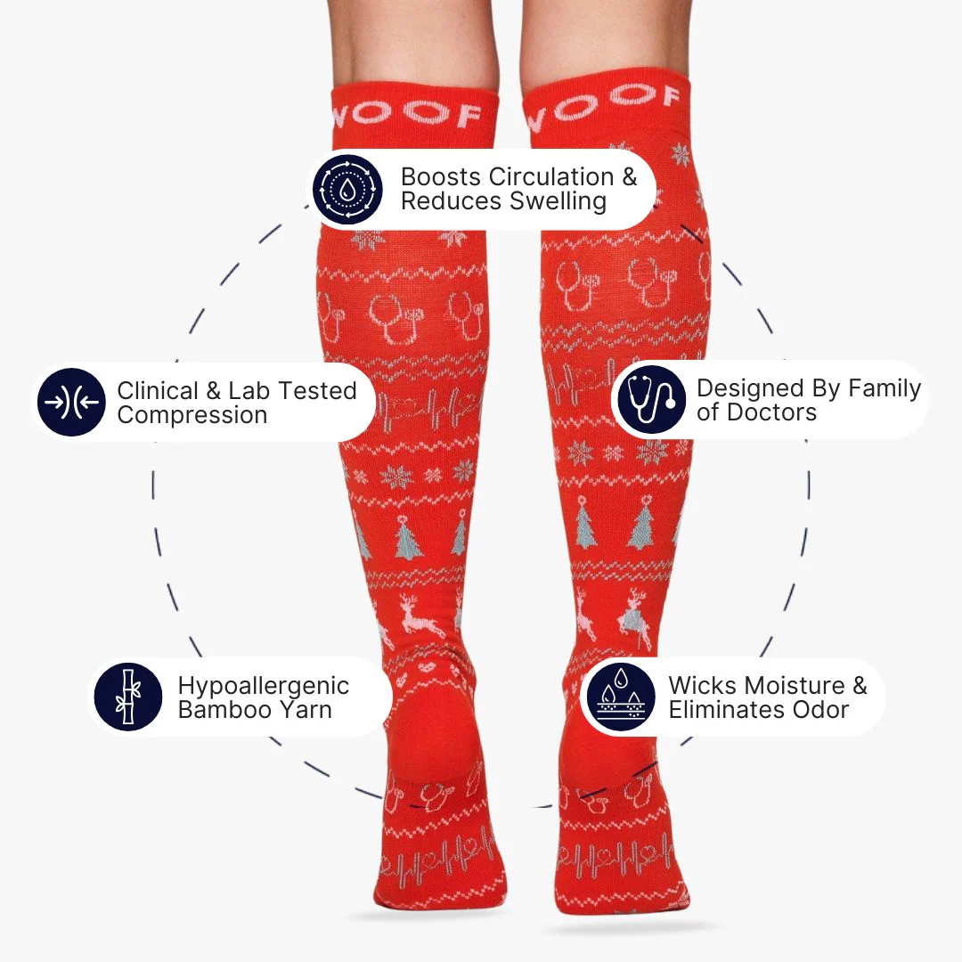 Christmas Sweater Bamboo Compression Socks - Image 2