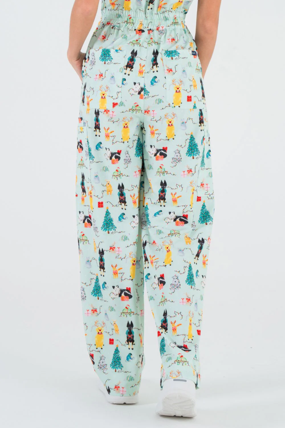 Christmas Tails Women’s 8-Pocket Scrub Jumpsuit - Image 4