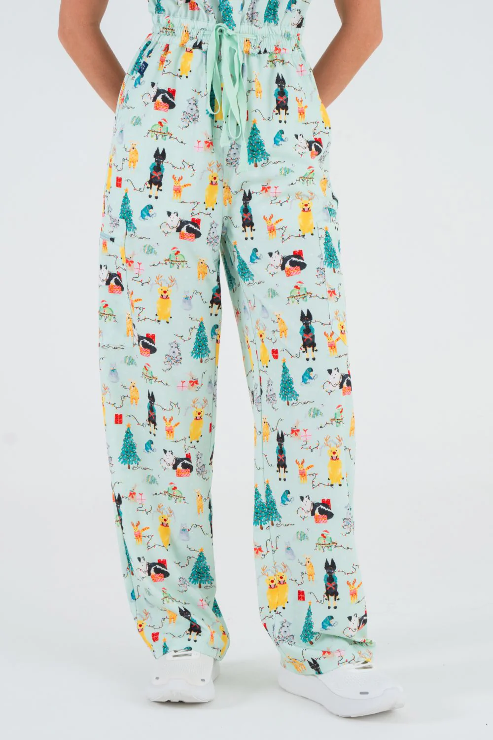 Christmas Tails Women’s 8-Pocket Scrub Jumpsuit - Image 5