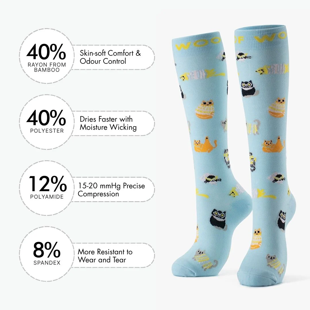 Cool Cats Bamboo Compression Socks - Image 3