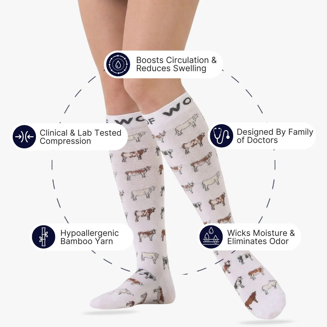 Cows Bamboo Compression Socks - Image 2