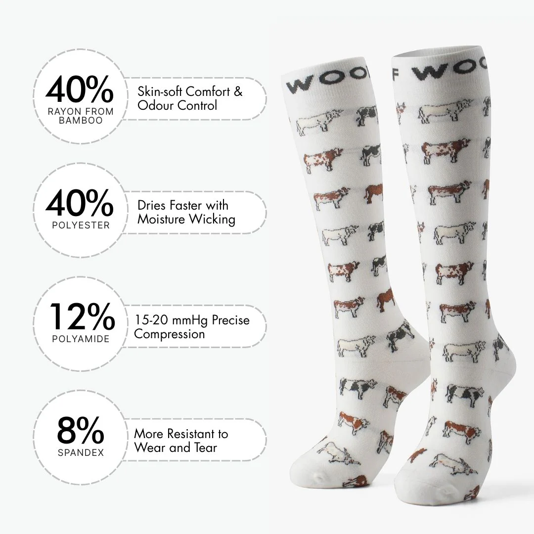 Cows Bamboo Compression Socks - Image 3