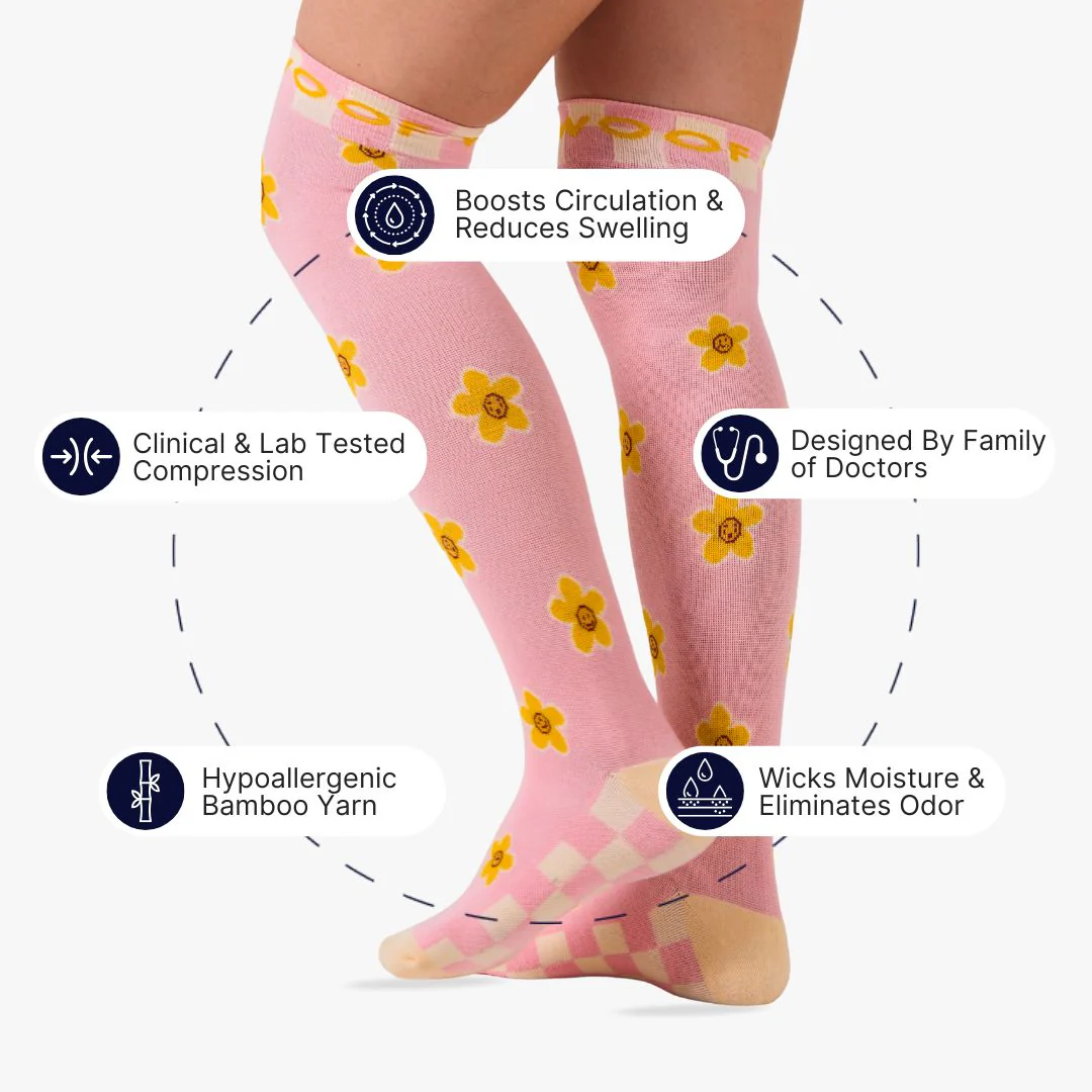 Daisy Delight Bamboo Compression Socks - Image 2