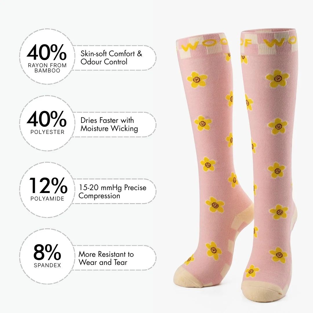 Daisy Delight Bamboo Compression Socks - Image 3