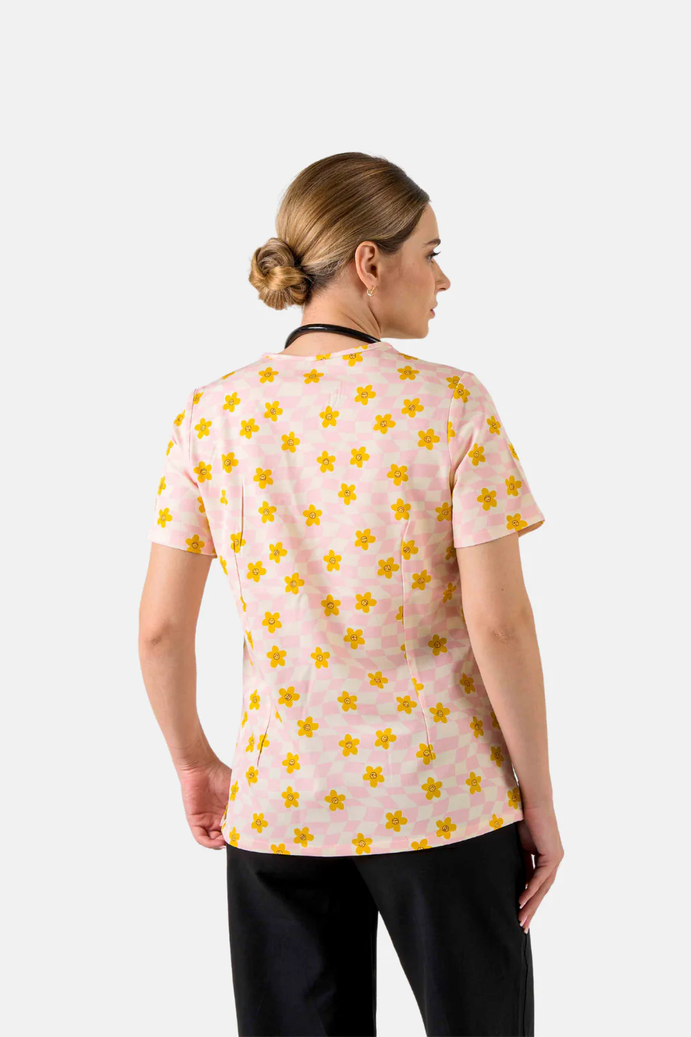 Daisy Delight Women’s 3-Pocket Scrub Top - Image 4