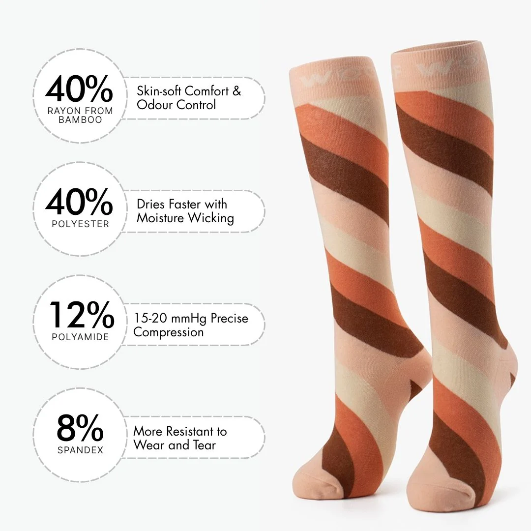 Desert Strata Bamboo Compression Socks - Image 3
