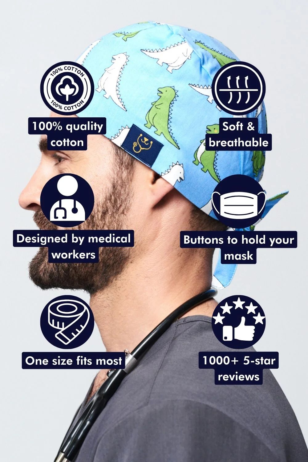 Dinosaurs Scrub Cap - Image 3