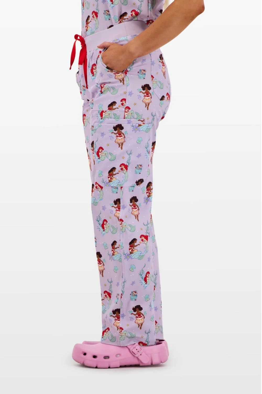 Disney Princess Women’s Cargo Scrub Pants, Ocean of Dreams - Image 5
