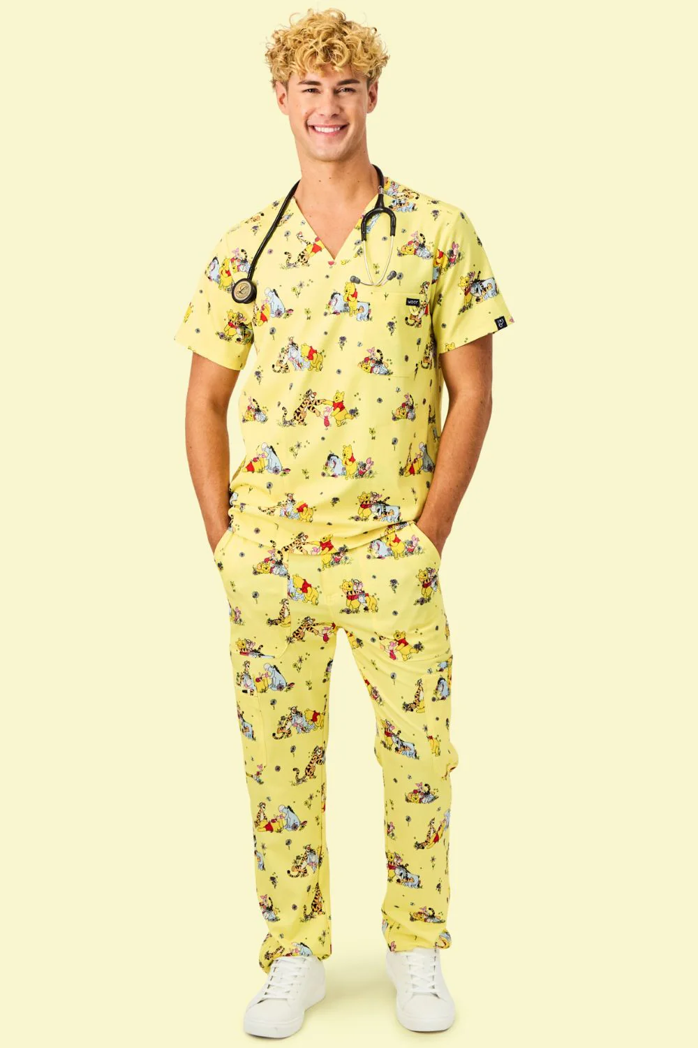 Disney’s Winnie the Pooh and Friends Men’s Scrub Pants, Favourite Day - Image 2