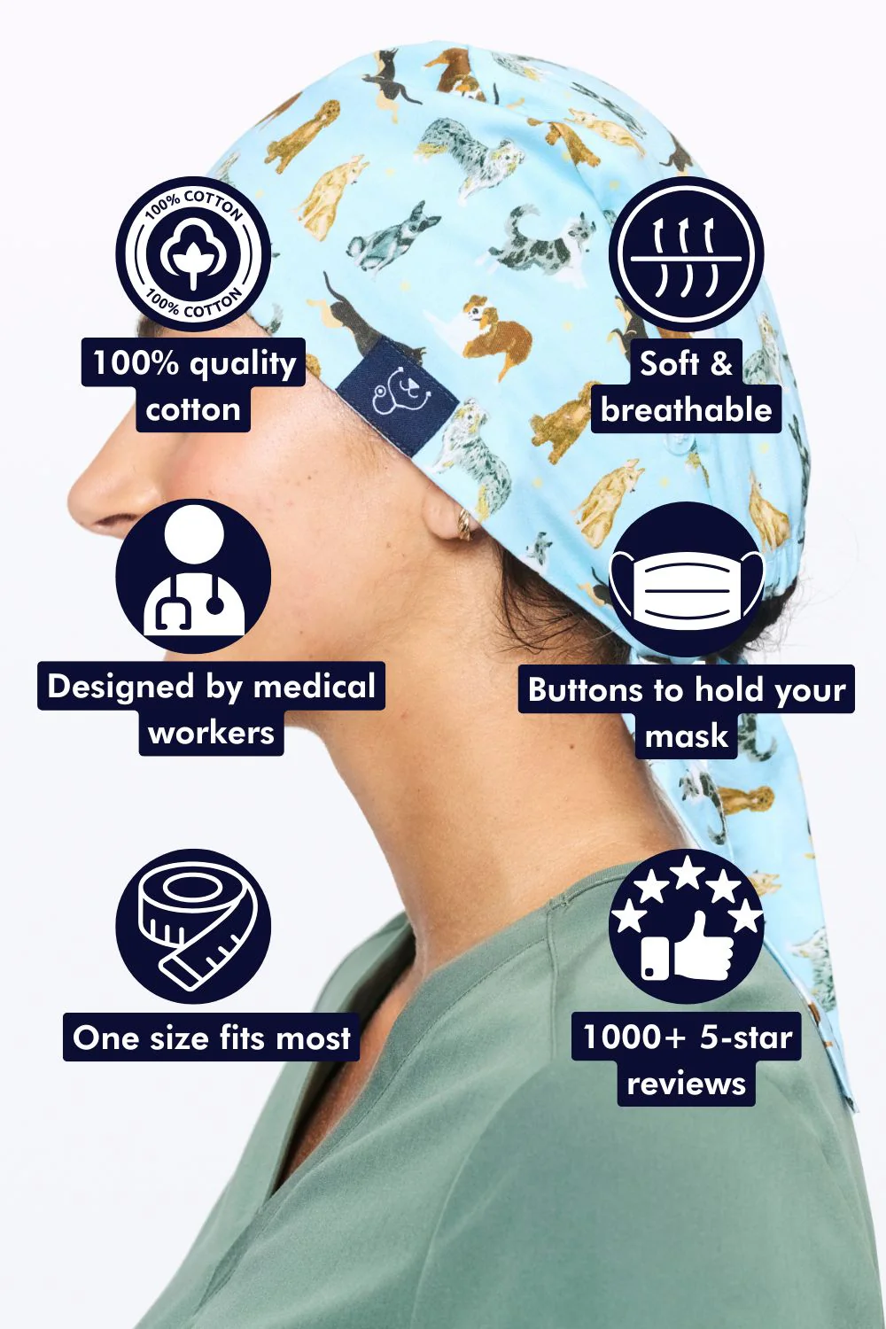 Down Under Dogs Scrub Cap - Image 3