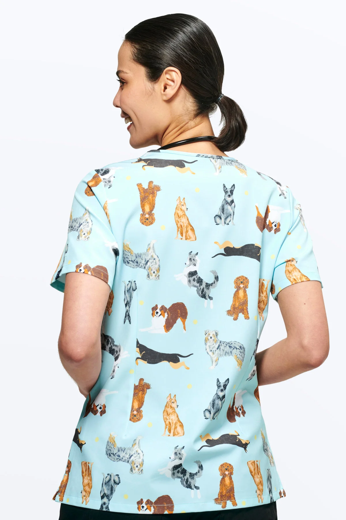Down Under Dogs Women’s 3-Pocket Scrub Top - Image 4
