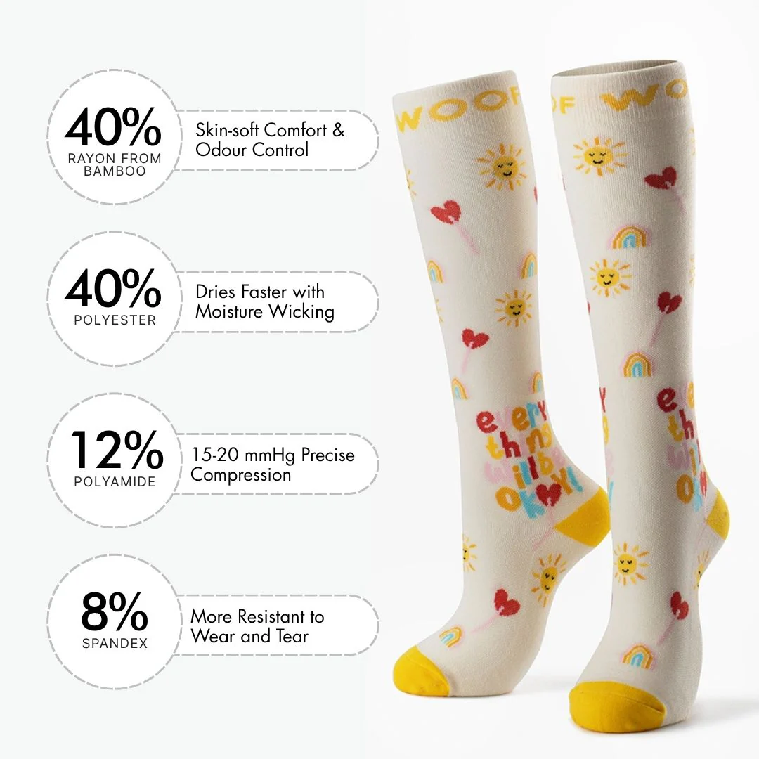 Everything Will Be Okay Bamboo Compression Socks - Image 3