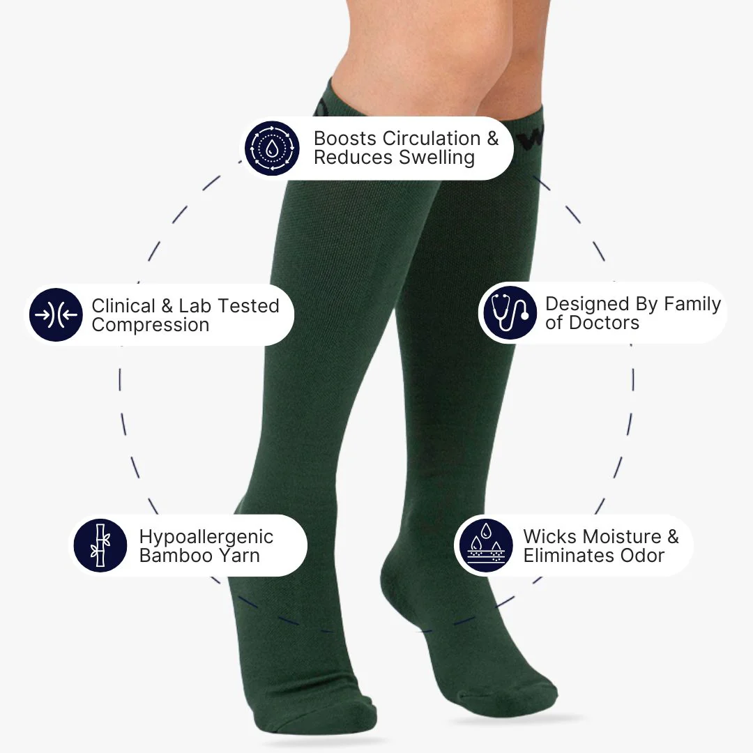 Fern Green Bamboo Compression Socks - Image 2