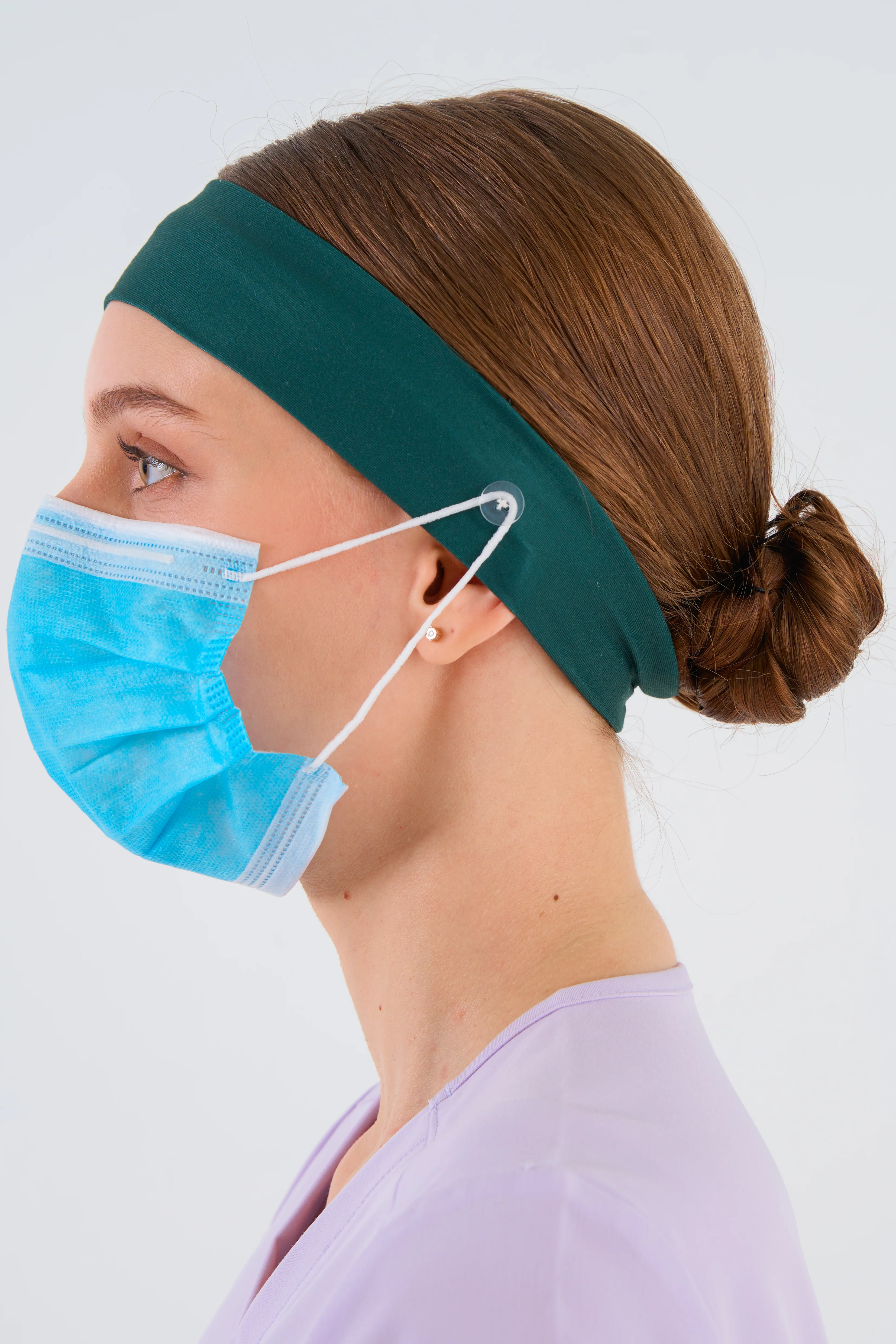 Fern Green Headband and Mask Holder - Image 5