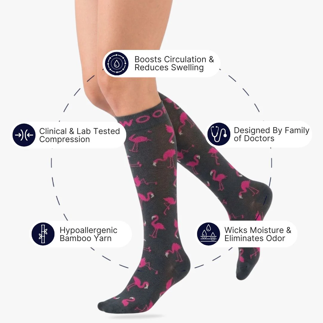 Flamingo Bamboo Compression Socks - Image 2