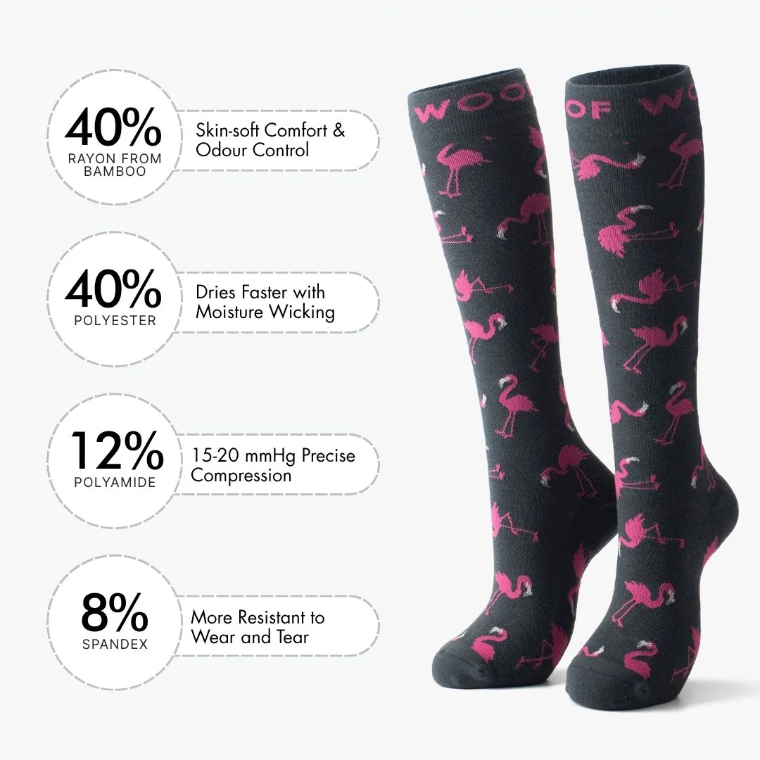 Flamingo Bamboo Compression Socks - Image 3