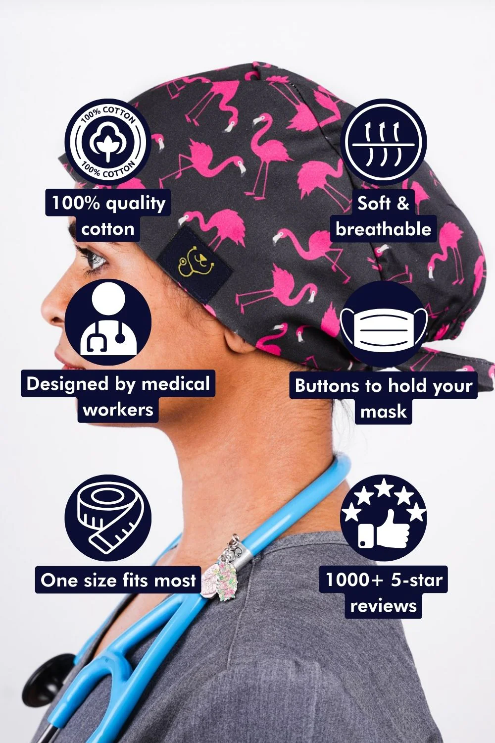 Flamingos Scrub Cap - Image 3
