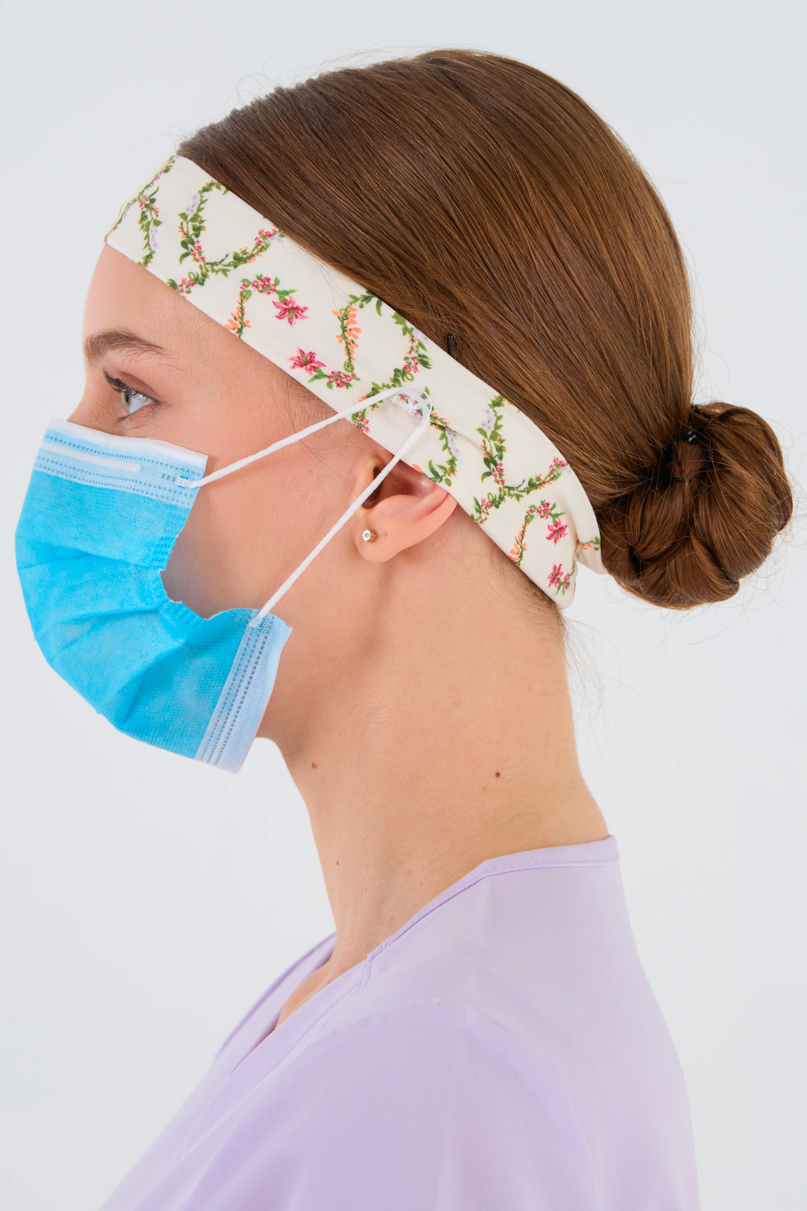 Floral Stethoscope Headband and Mask Holder - Image 5