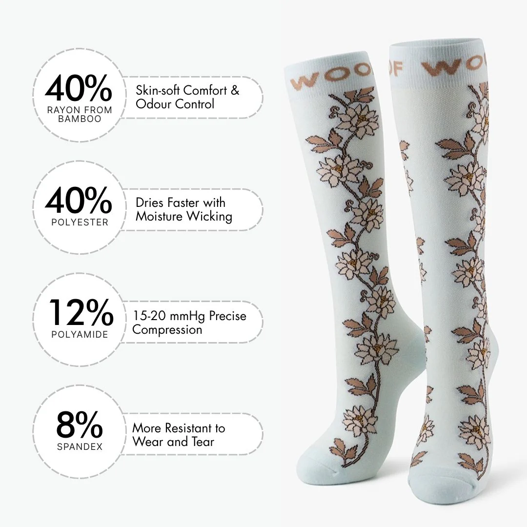 Flower Chain Bamboo Compression Socks - Image 3