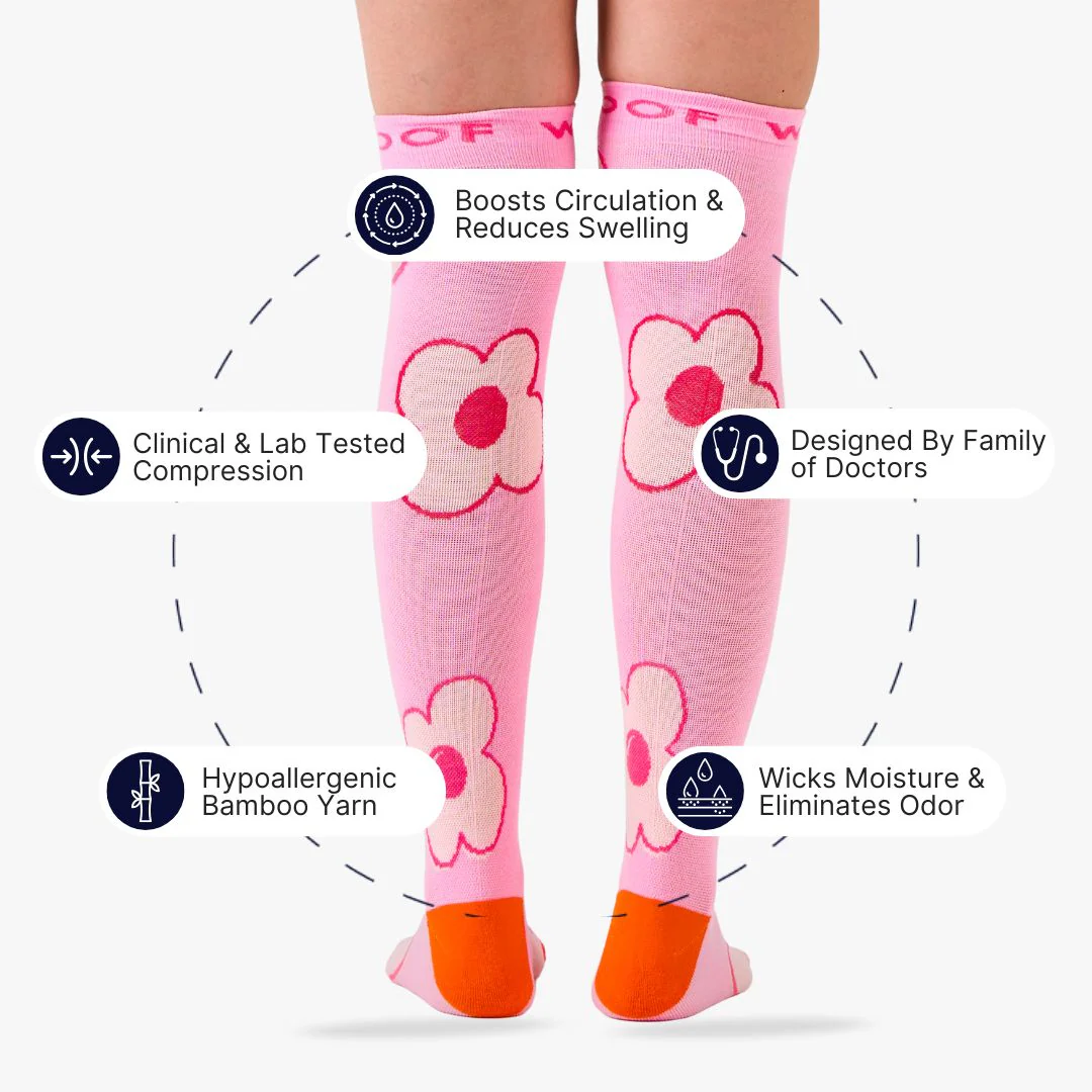 Flower Power Bamboo Compression Socks - Image 2