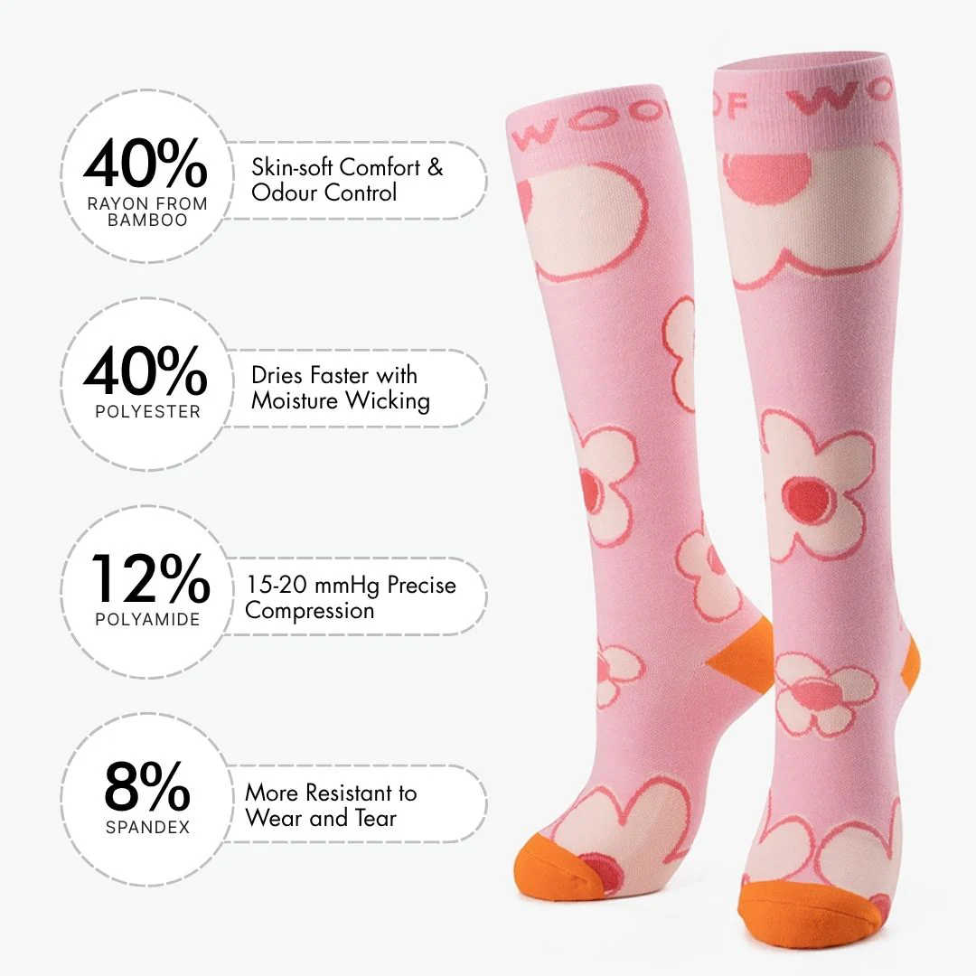 Flower Power Bamboo Compression Socks - Image 3