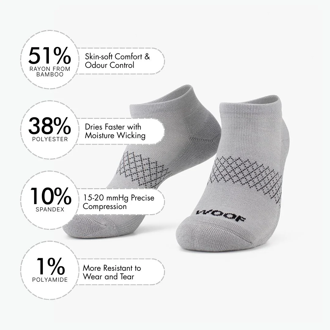Grey Bamboo Ankle Compression Socks - Image 4