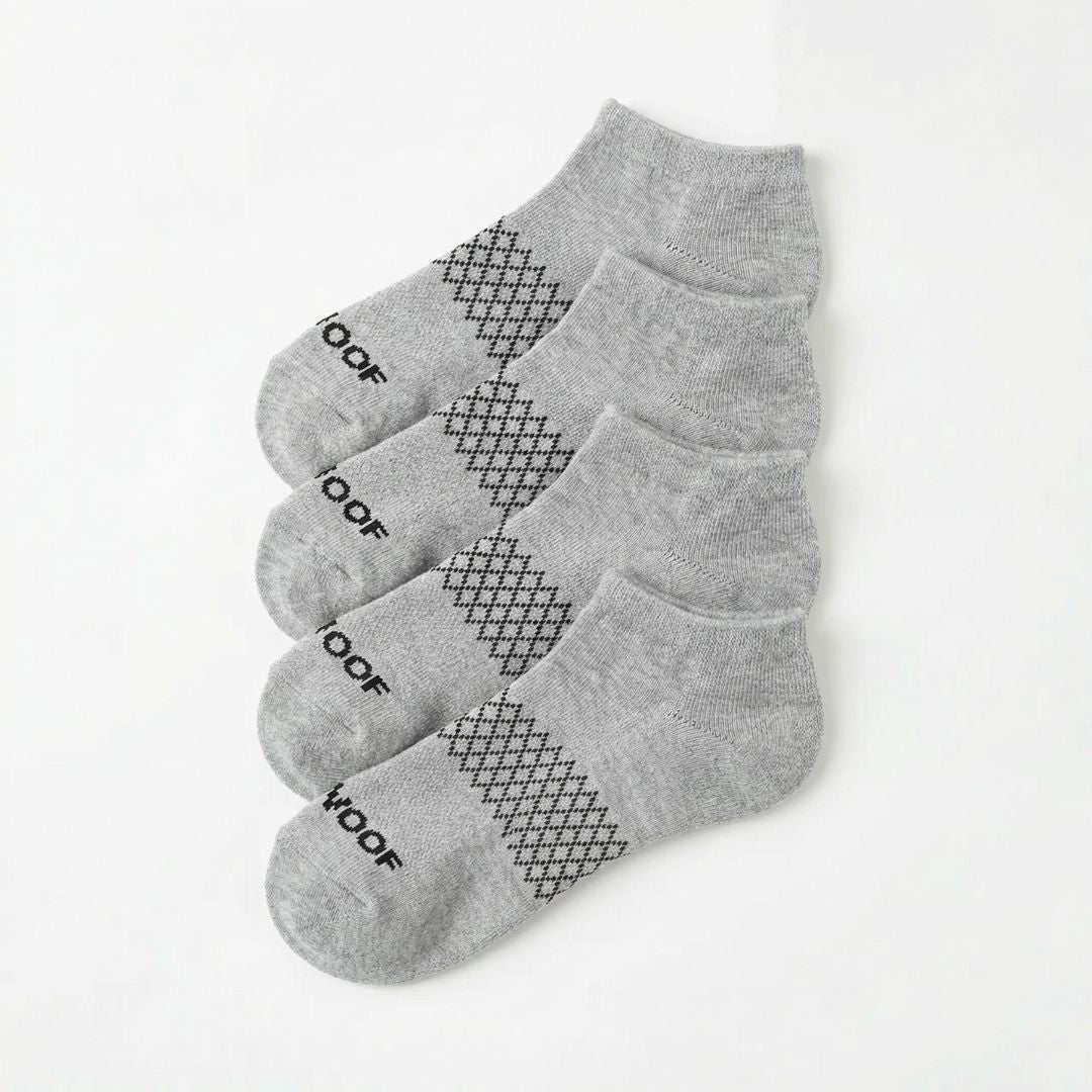 Grey Bamboo Ankle Compression Socks 4 Pack
