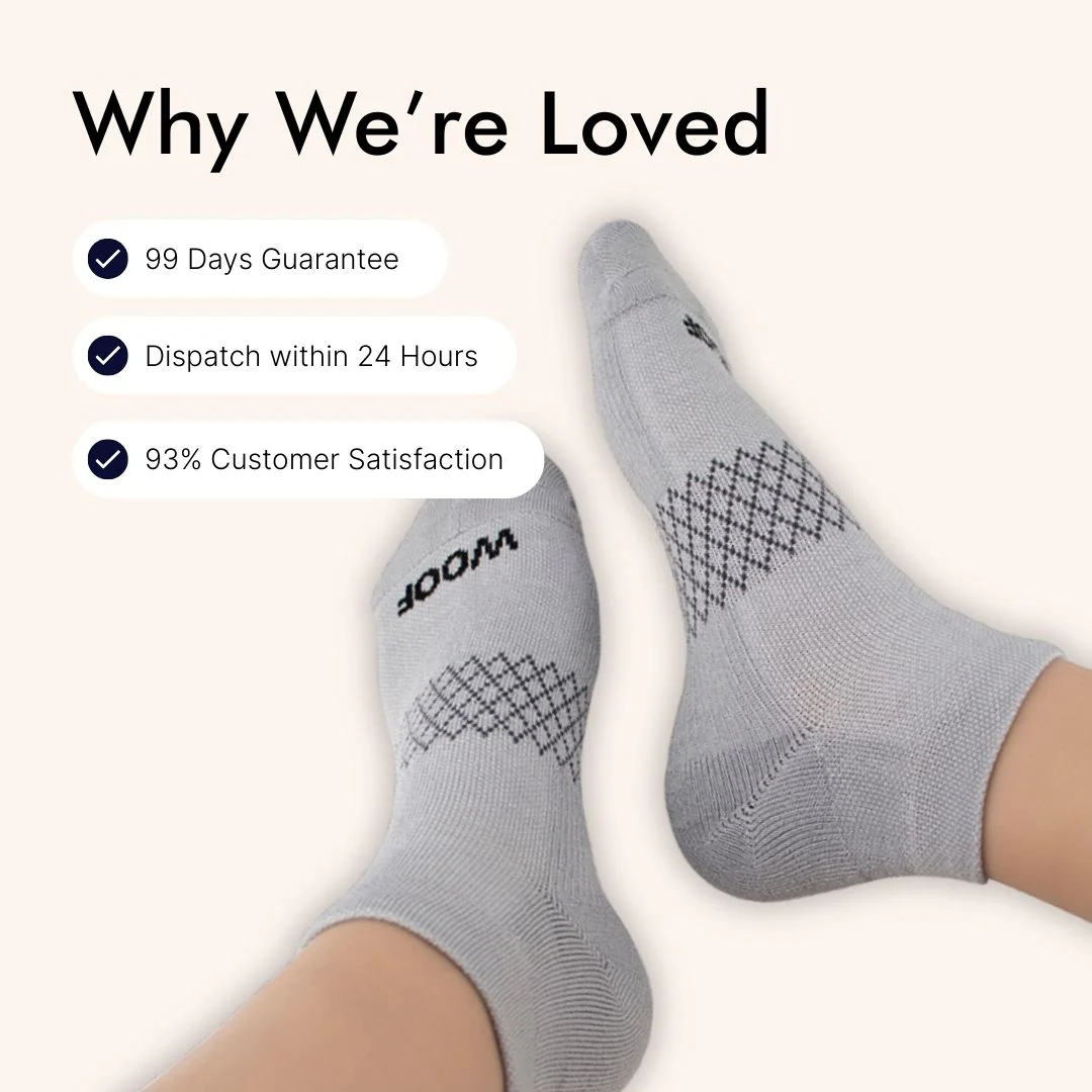 Grey Bamboo Ankle Compression Socks - Image 7