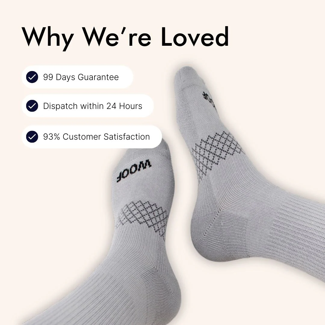 Grey Bamboo Crew Compression Socks - Image 7