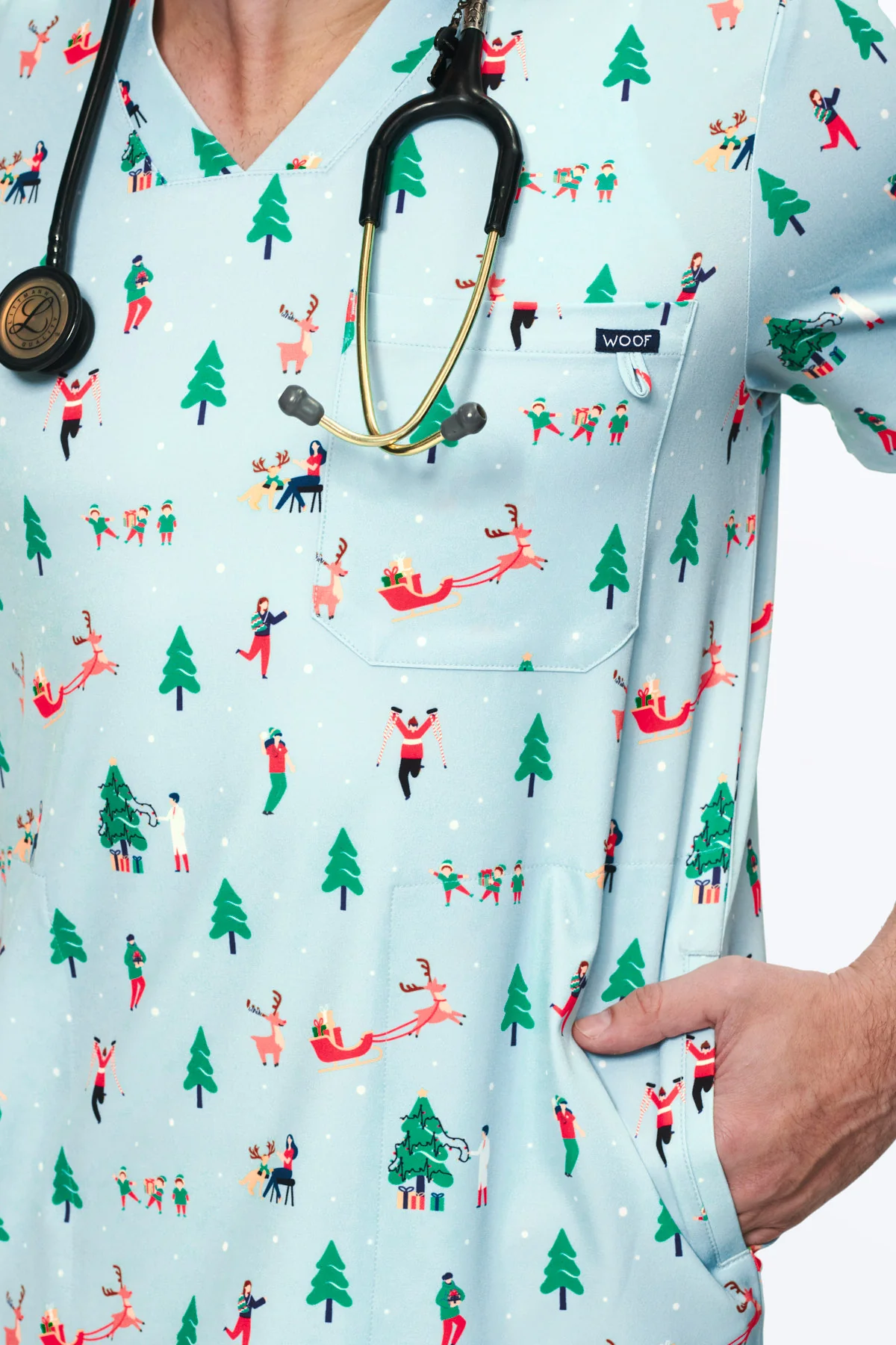 Ho Ho Hospital Men’s 3-Pocket Scrub Top - Image 4