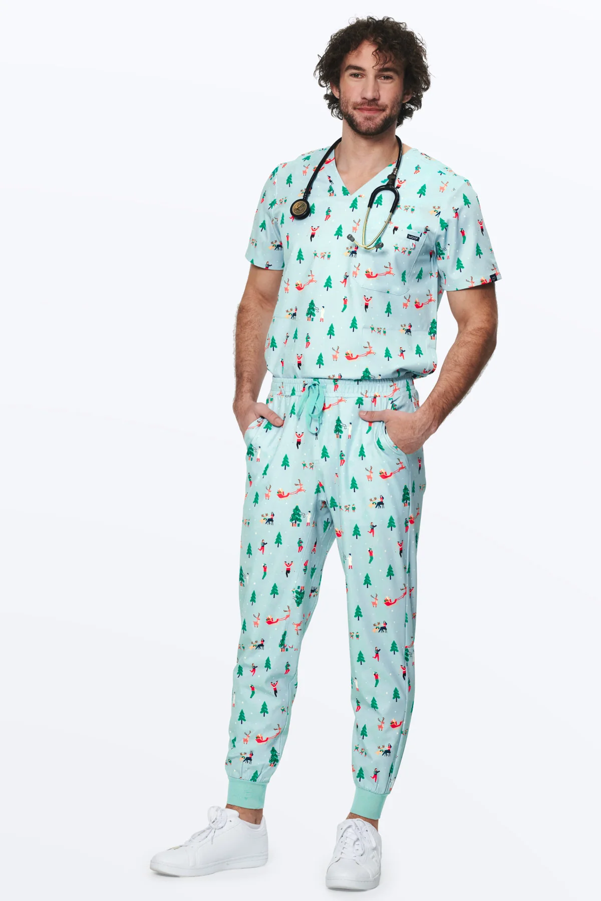 Ho Ho Hospital Men’s 3-Pocket Scrub Top - Image 3